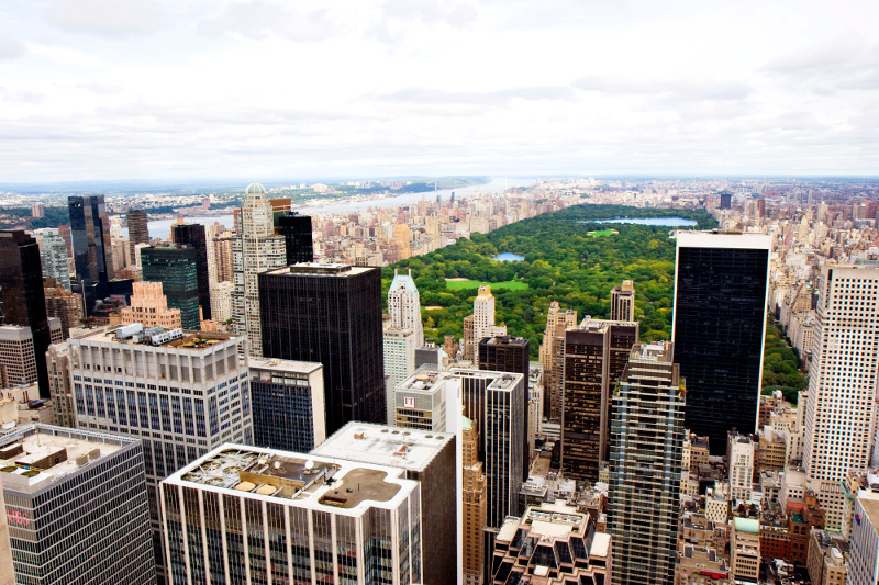 buildings and landscape in Central Park