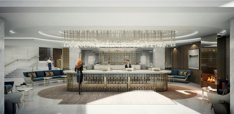 Royal Lancaster London lobby - editorial only