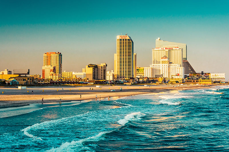 Atlantic City overlooking the ocean