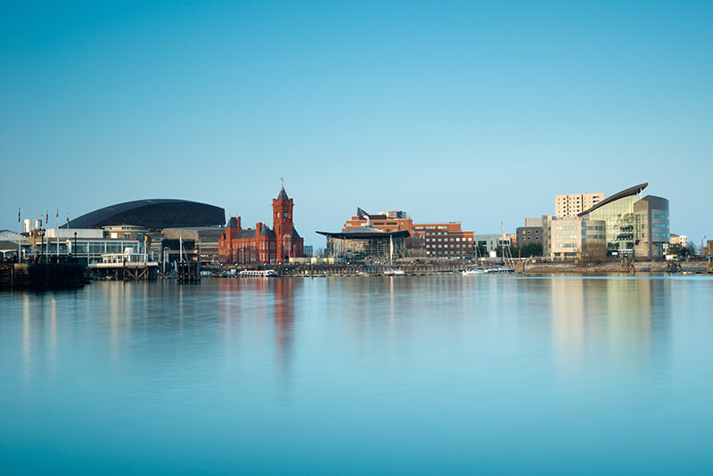 Skyline of Cardiff Wales