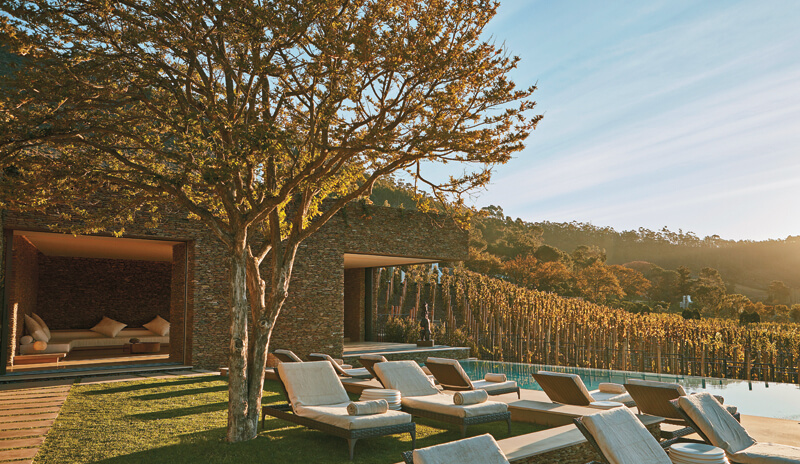 The Leeu SPA is set among the vineyards 