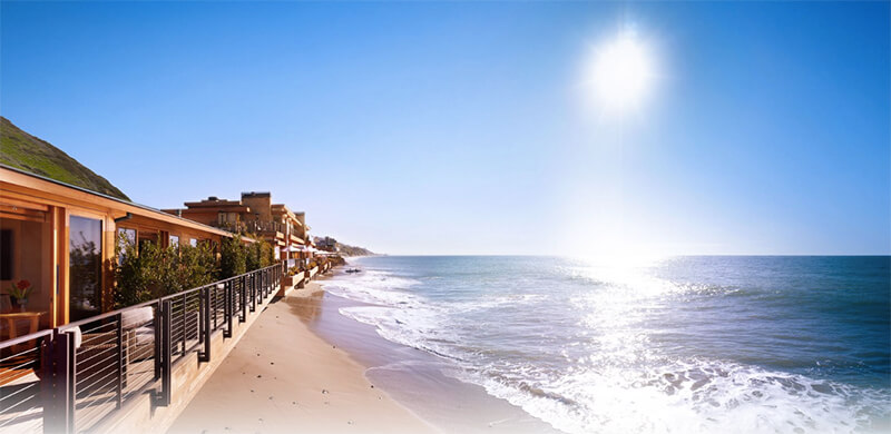 Nobu Ryokan Malibu with view of the beach