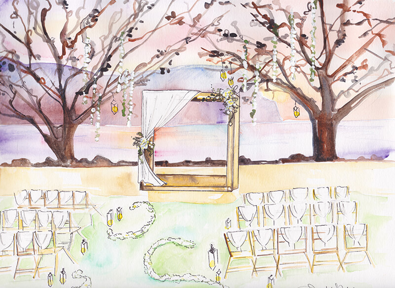 The St Regis Princeville Resort Dallas Shaw illustration - editorial only