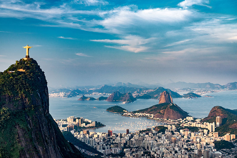 Aerial view of Rio de Janeiro in Brazil