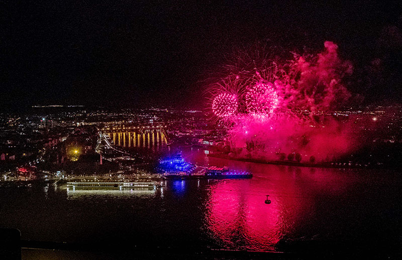 Fireworks display at the christening ceremony for Viking Hild