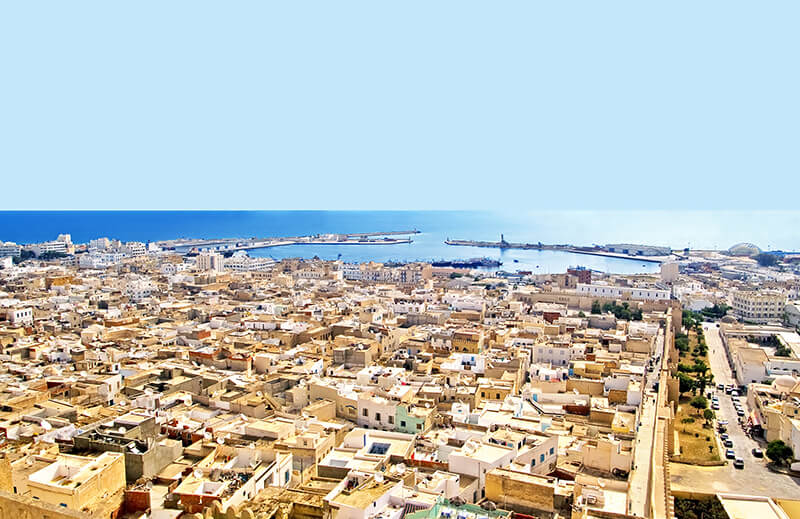 A view of Tunis and the Mediterranean from the medieval fortress