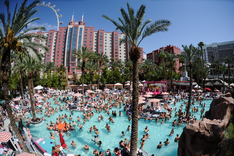 Pool party at Flamingo GO Pool in Las Vegas