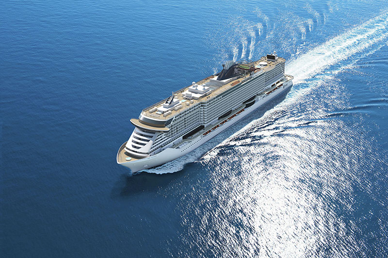 Aerial view of MSC Seaside