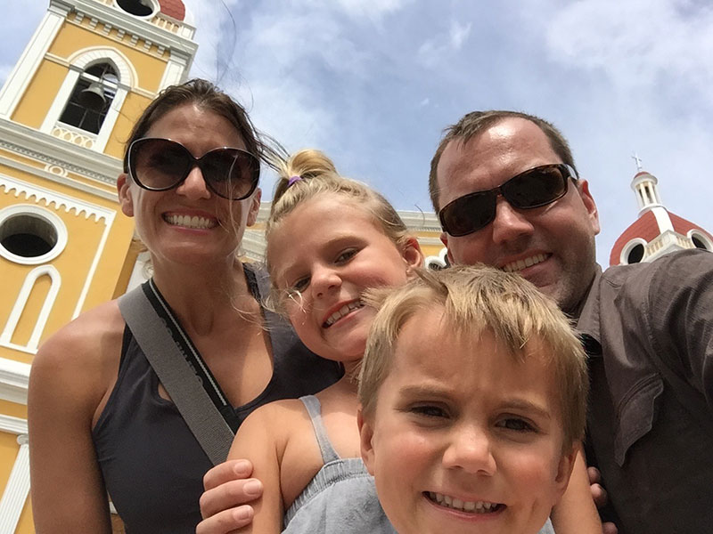 Sarah Fazendin with her family in Nicaragua