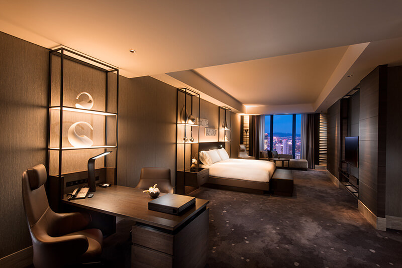 Conrad Osaka suite overlooking Osaka Japan at night