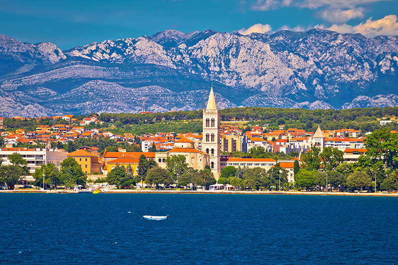 A view from the Adriatic Sea of Zadar Croatia