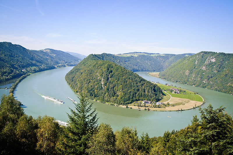 Schloegener Schlinge a famous geological feature in Upper Austria on the Danube River