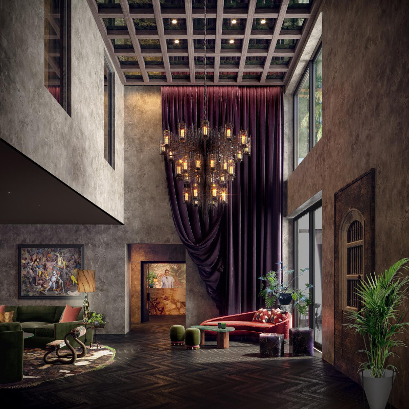 Rendering of The Mandrake lobby