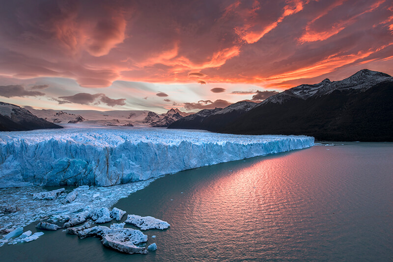 Antarctica at sunset
