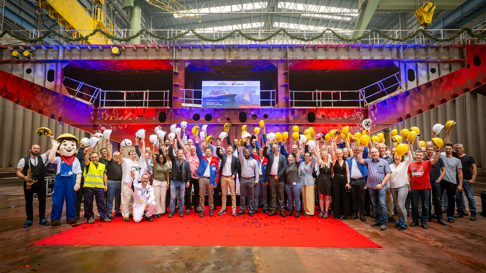 Carnival Festivale keel laying ceremony in Papenburg Germany