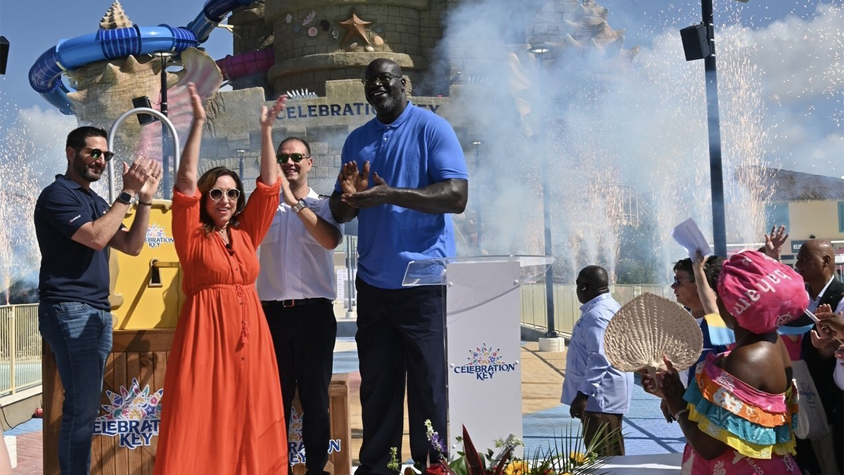 Carnival Cruise Line President Christine Duffy Carnival Corporation CEO Josh Weinstein Chief Fun Officer Shaquille ONeal