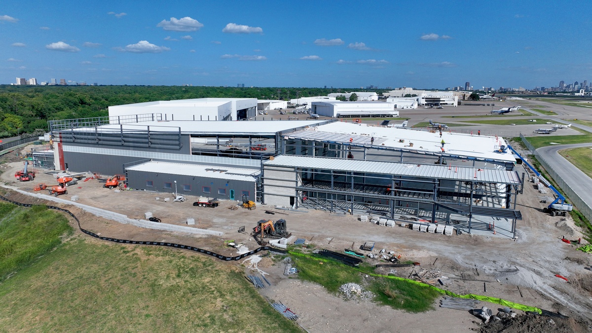 Construction in progress on Business Jets new hangars at Dallas Love Field