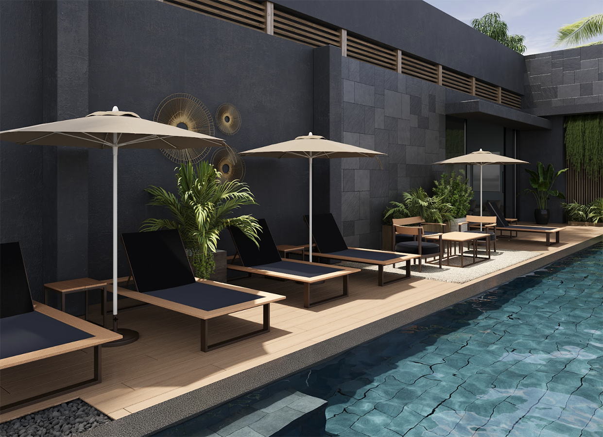 DecoScape Bosca Collection by a pool