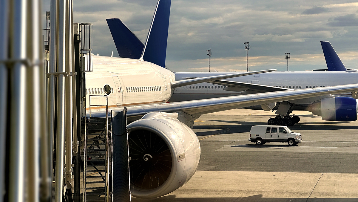 Airplanes at gates
