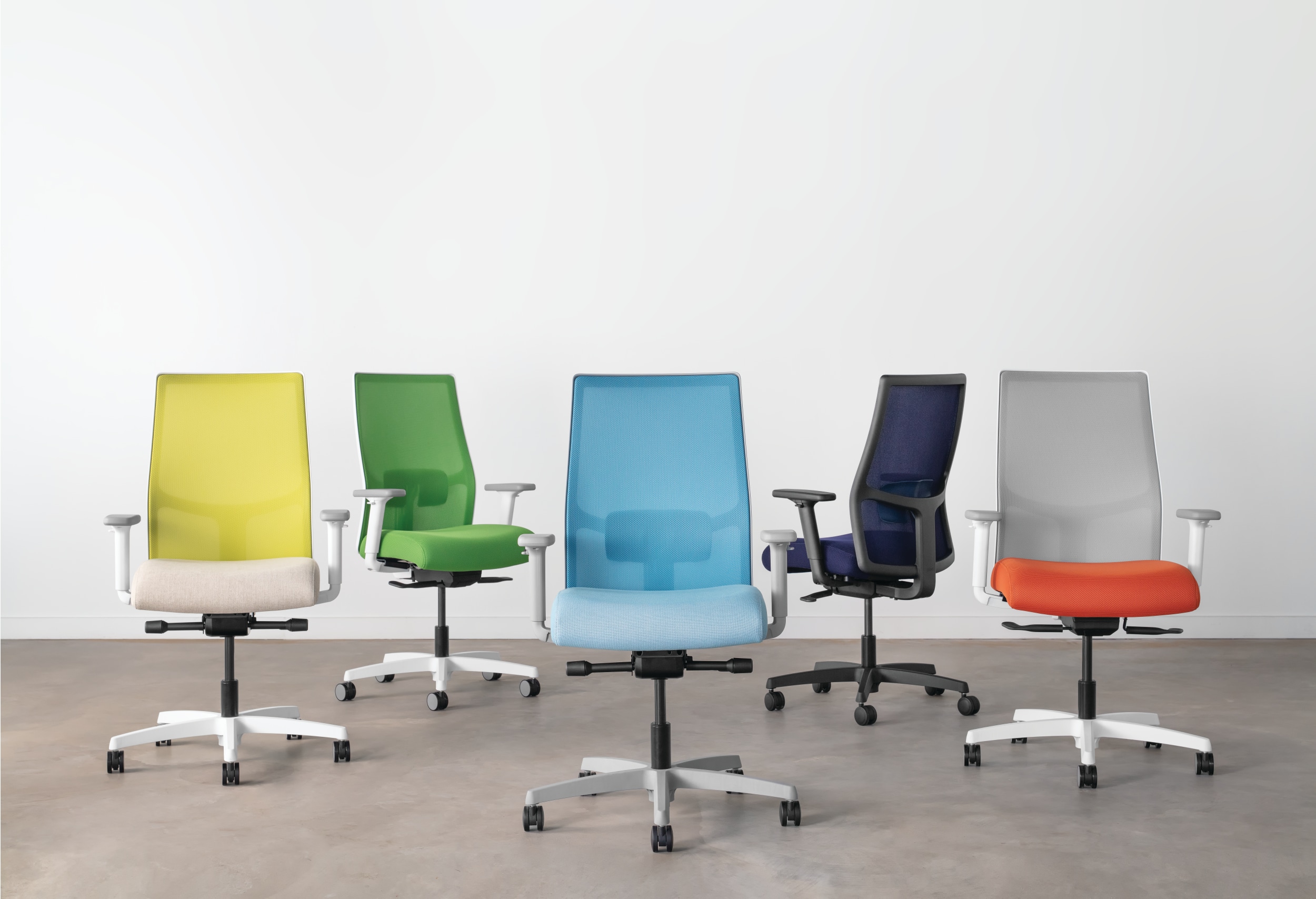 The HON Companys Ignition 20 with Spectrum Mesh has a breathable mesh construction made from 20 percent post-consumer recyc