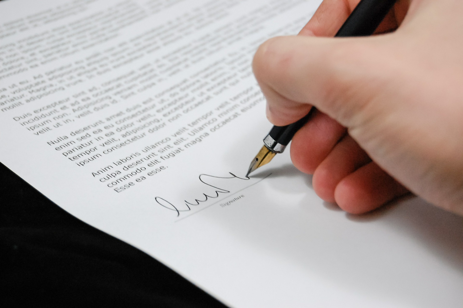 signing