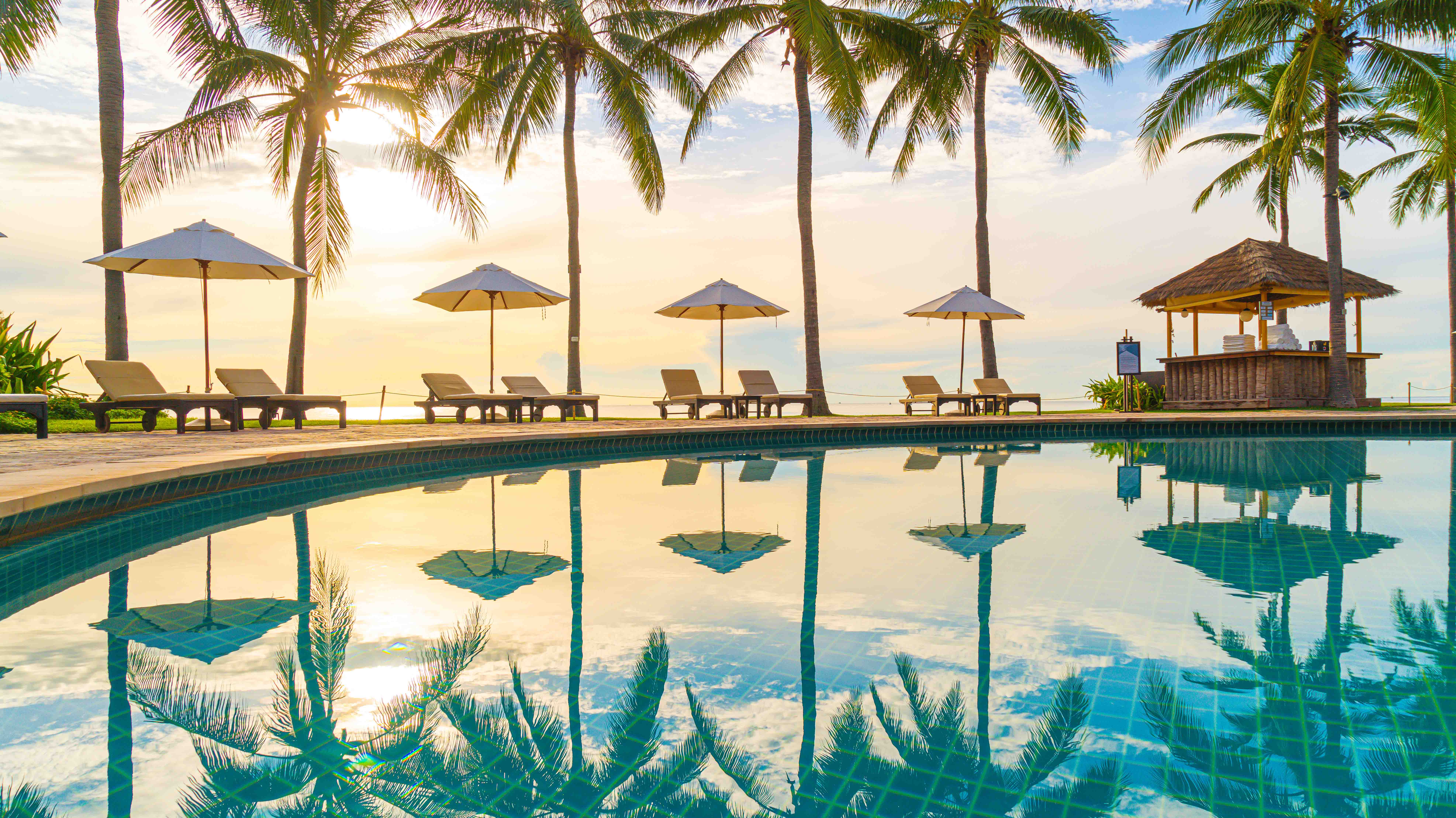 Luxury hotel pool