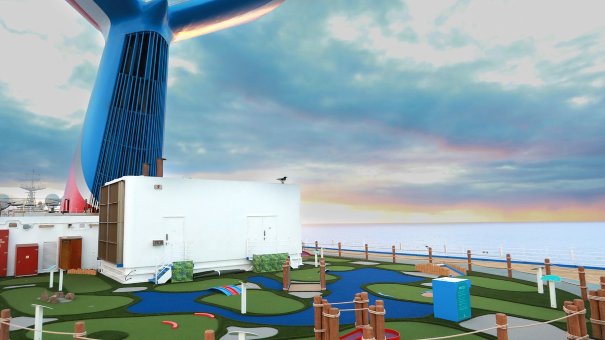 Mini golf course added on Carnival Libertys top deckCarnival Cruise Line