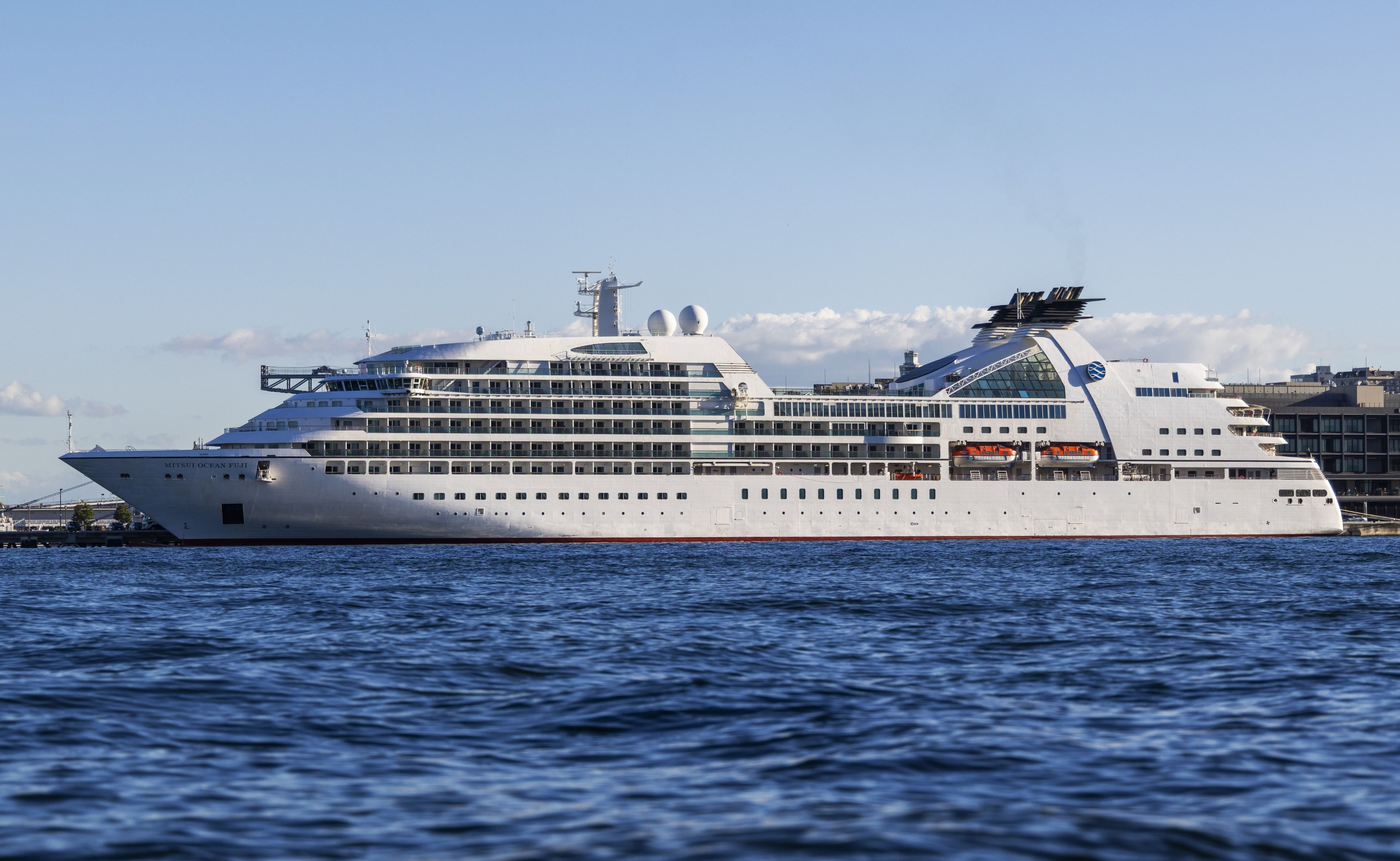 Mitsui Ocean Fuji is shown in Yokohoma Japan Its the former Seabourn Odyssey