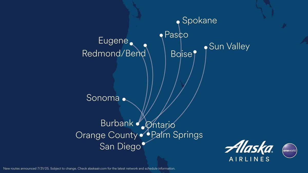 New Domestic Routes AnnouncementRoute MapAlaska Airlines