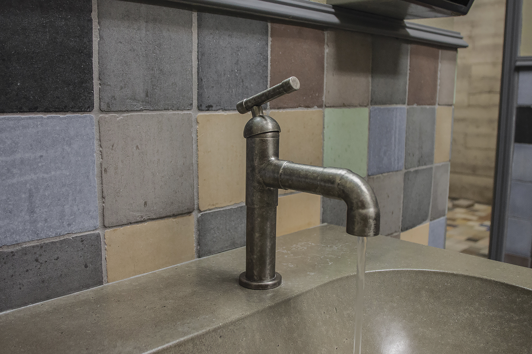 Sonoma Forge Brut Collection short bath faucet in Rustic Nickel finish