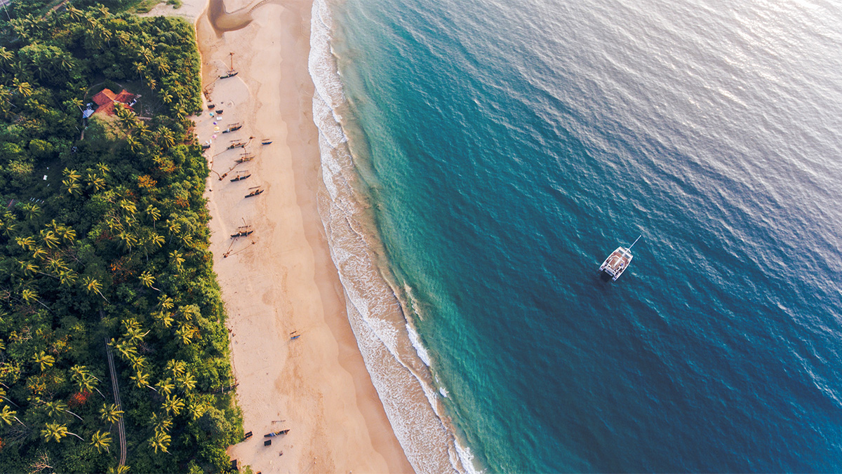 Sri Lanka Sailboat Drone Shot