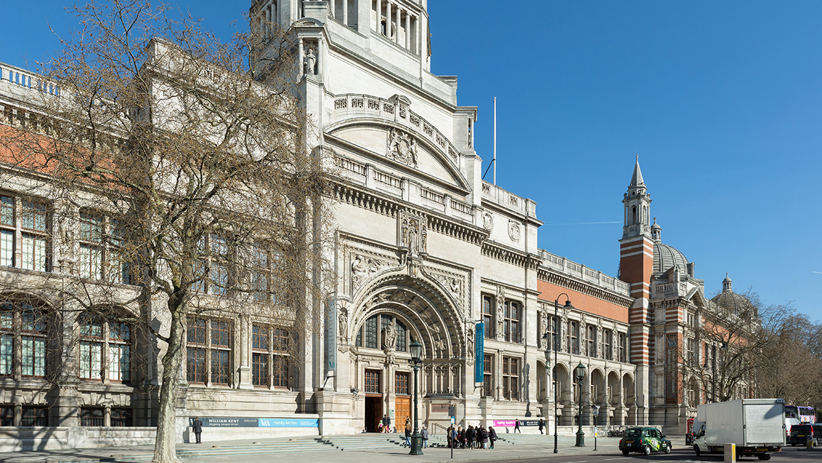 Victoria  Albert Museum entrance in London UK