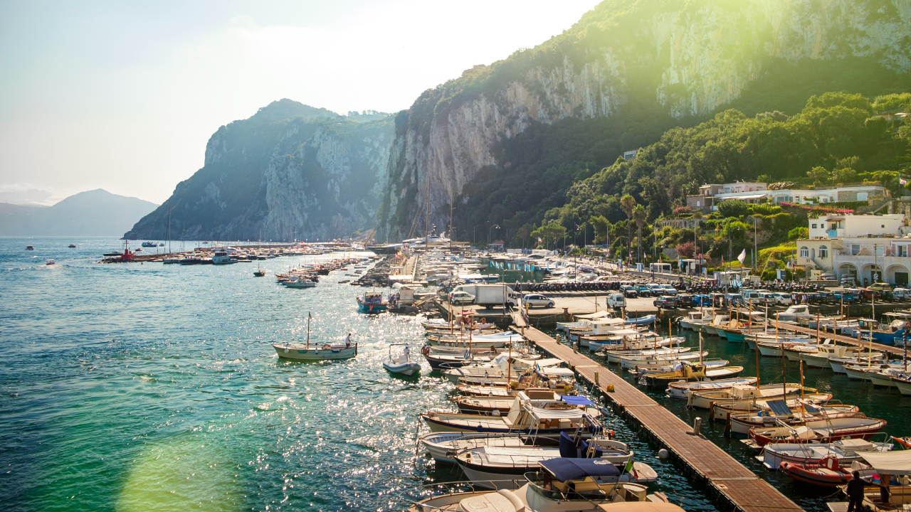 port on Capri Island Naples Italy