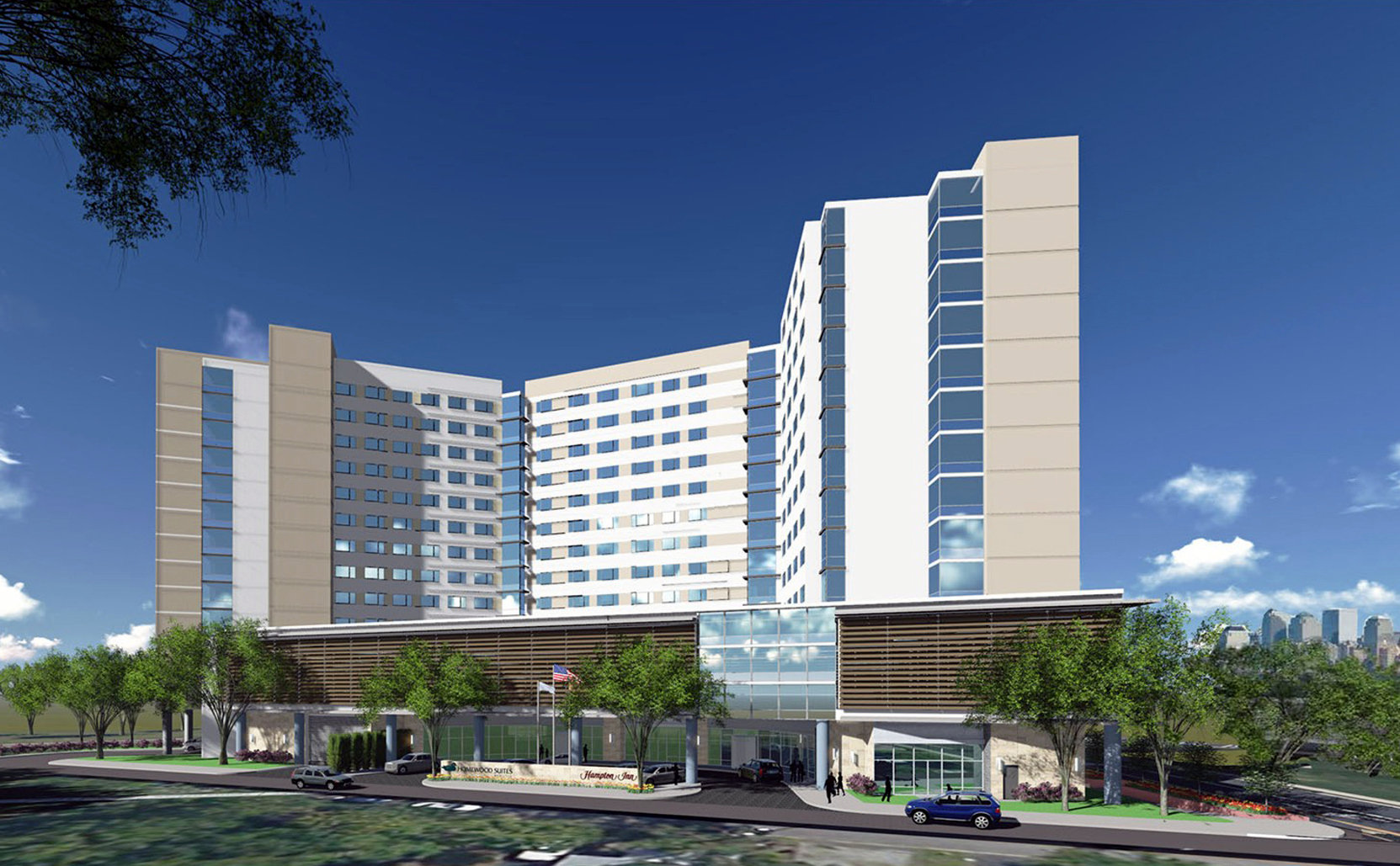 Developed and owned by Alfred Sanzari Enterprises and managed by White Lodging the hotels are both located at One Glenwood A