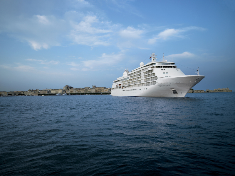 Image of the reimagined cruise ship in the ocean 