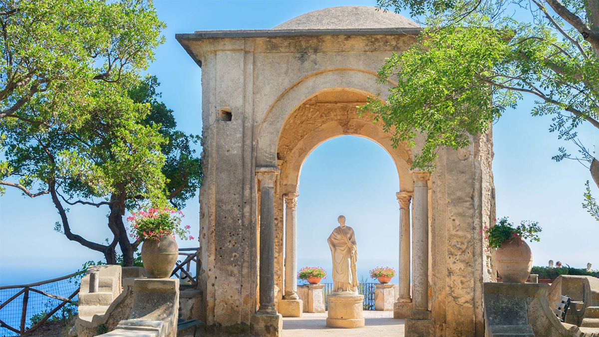 Ravello in Italy is situated above the Amalfi Coast
