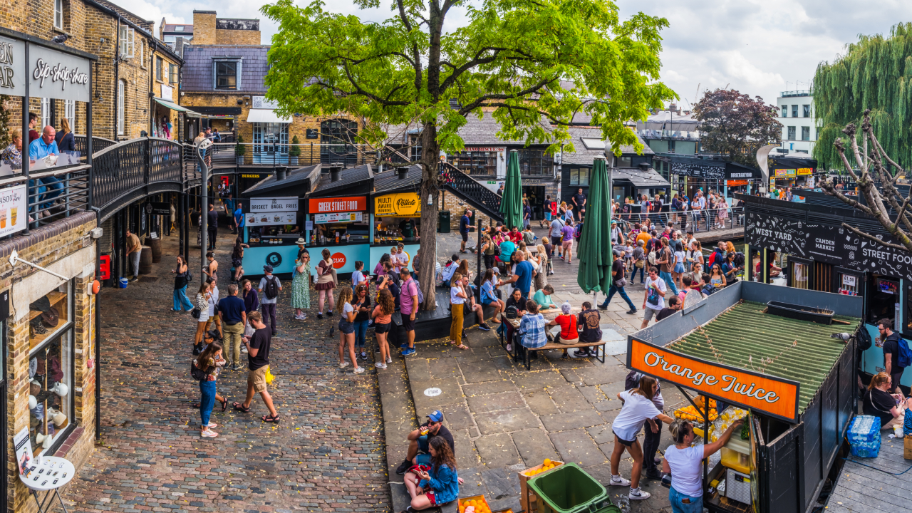 Crowds at Camden Market in London