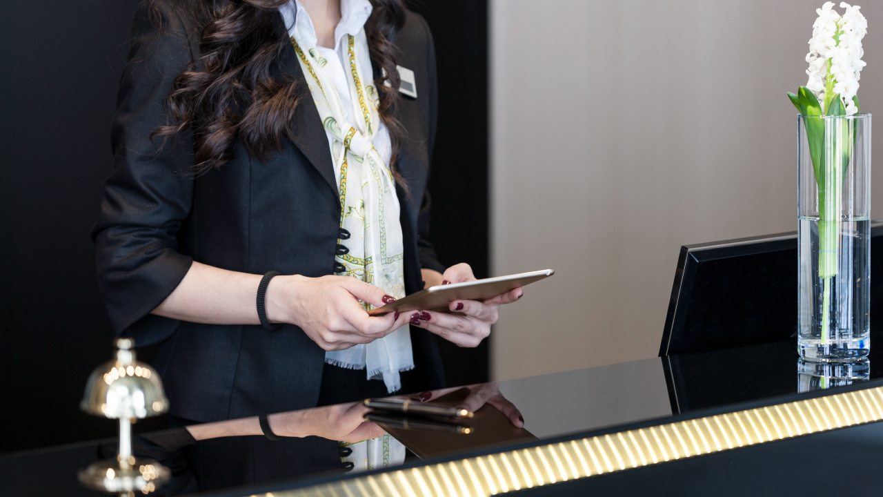 reception desk tablet