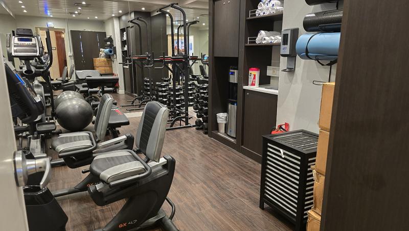 Fitness center aboard Victory II