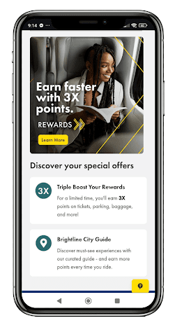 Brightline Rewards on smartphone
