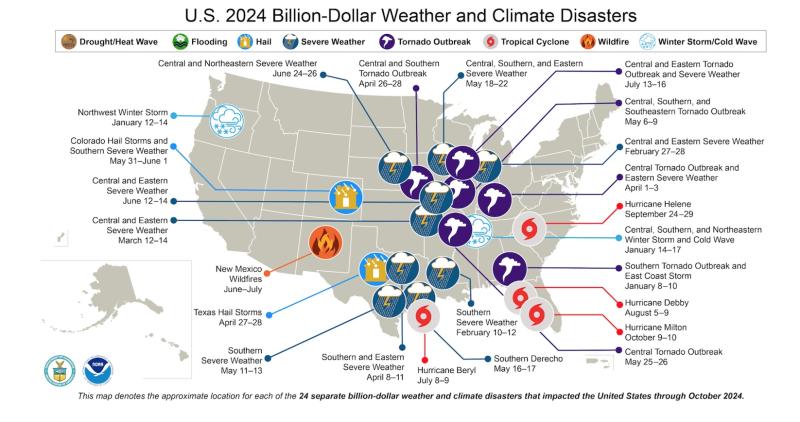 Climate disaster map