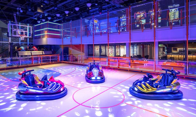 Bumper cars in the MSC World America's Sportplex.