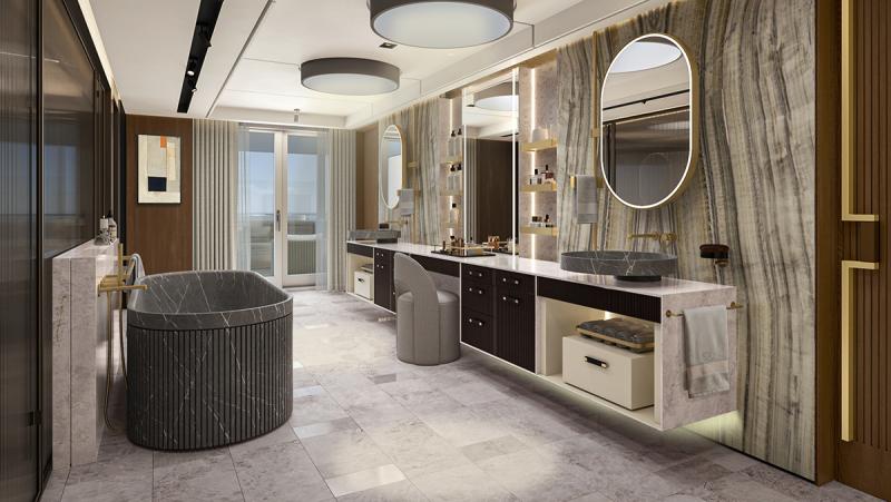 Seven Seas Prestige Skyview Regent Suite Main Bathroom