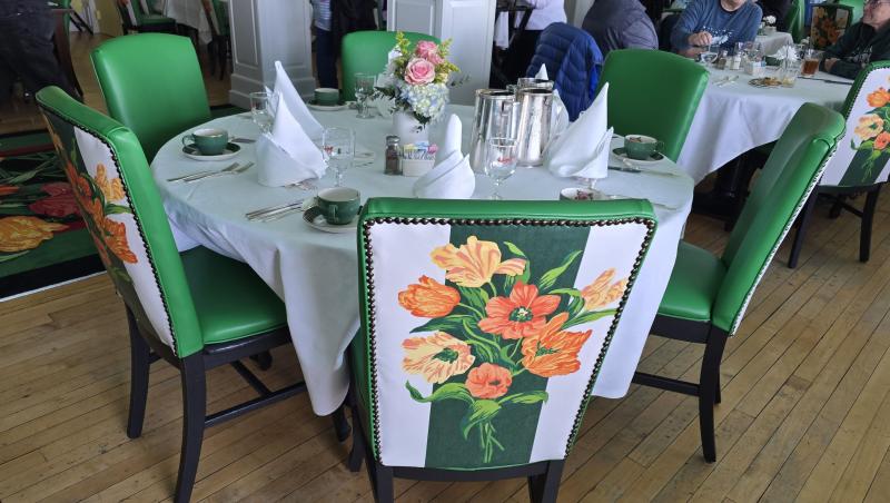 The new table look within the grand dining room of The Grand Hotel 