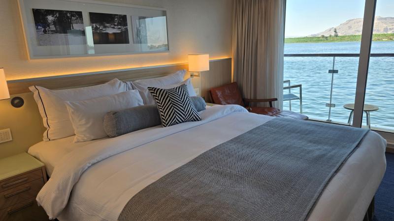 Our stateroom, #210, a Veranda Suite (Category A) on Viking Sobek. 