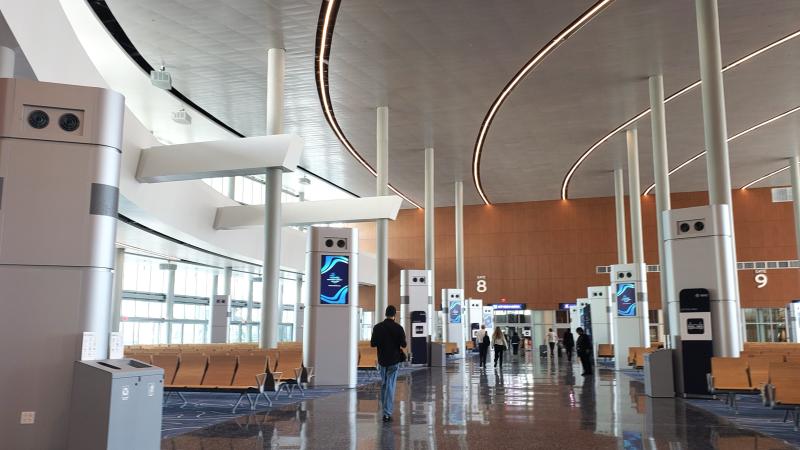 The interior of MSC Group's new PortMiami terminal is bright, airy and capable of handling 36,000 passengers daily.