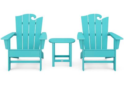 Wave 3-Piece Adirondack Set with The Ocean Chair in Aruba
