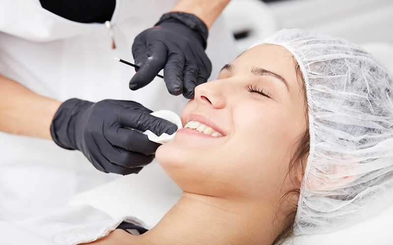 LED therapy treatment facial microneedling