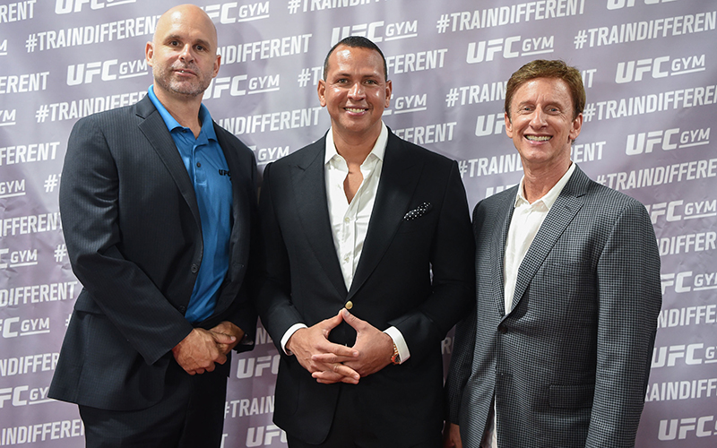 UFC Gyms Adam Sedlack and Mark Mastrov with Alex Rodriguez