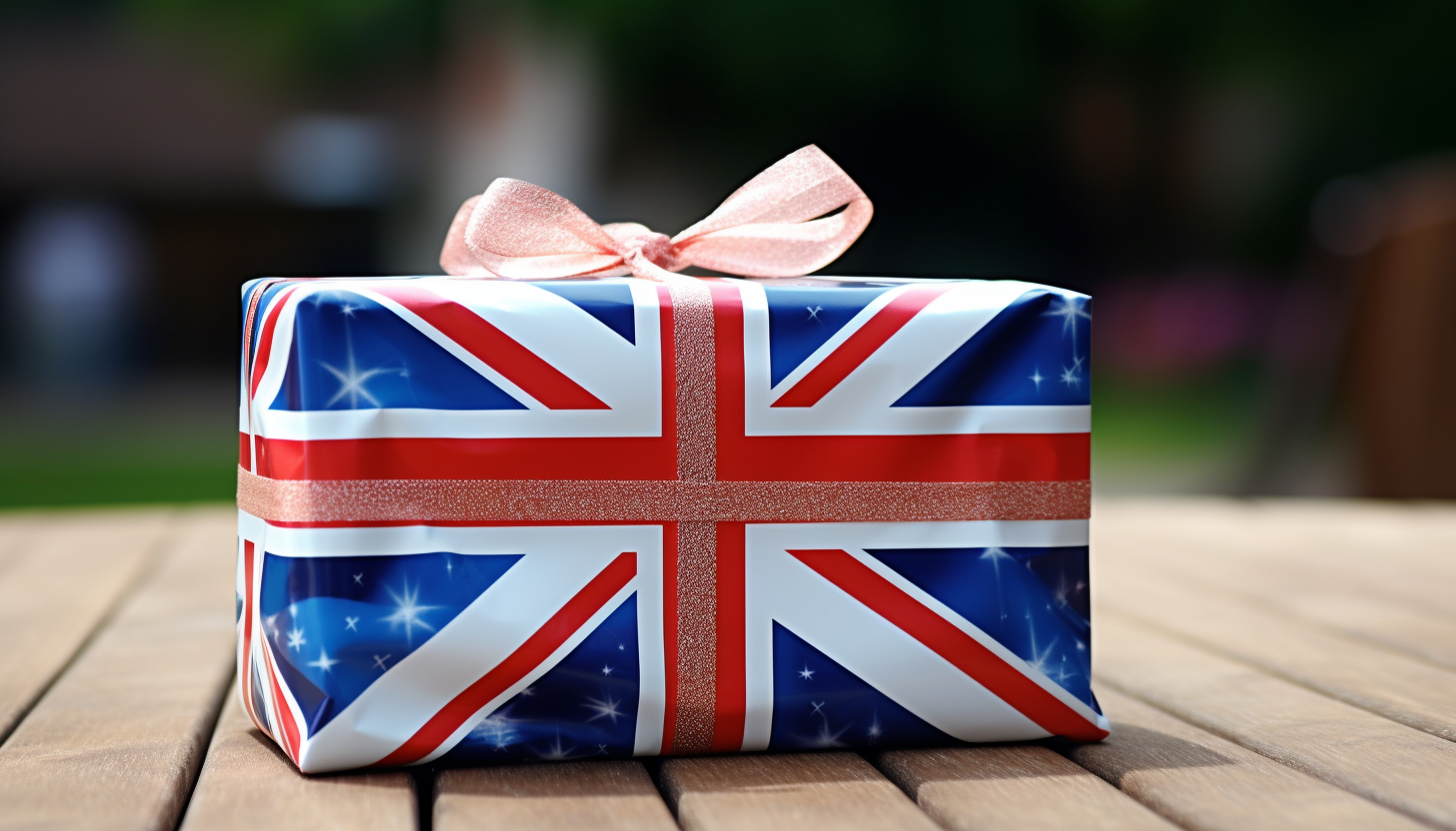 BT british flag present gift package